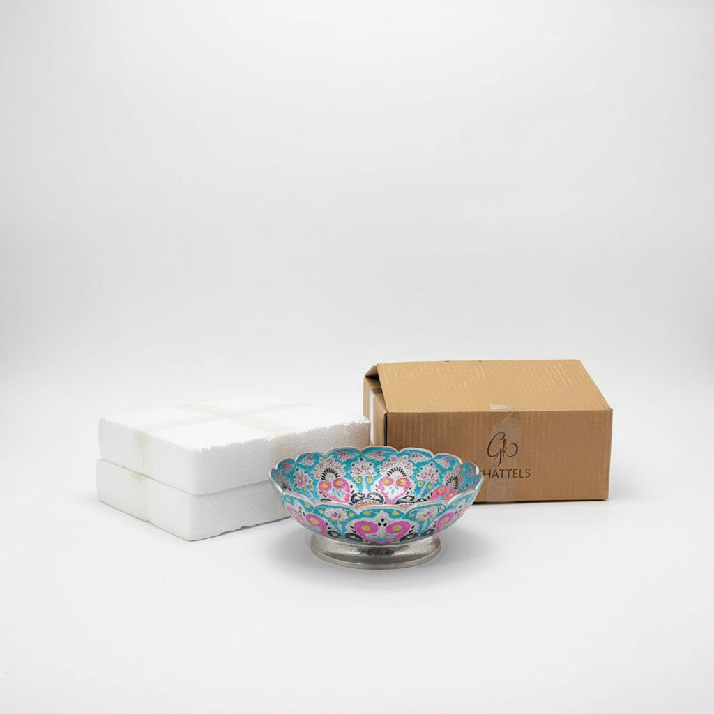 Sierra Hand-Painted Silver Bowl