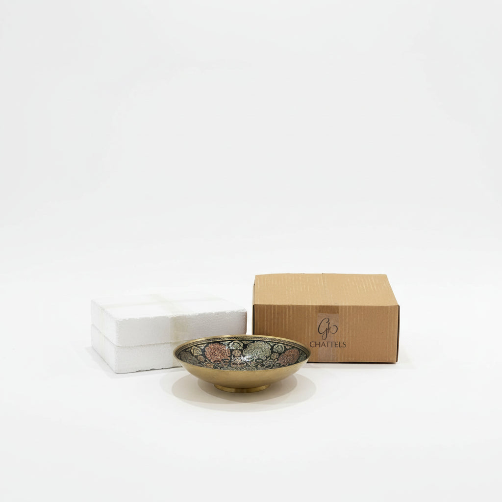 Aurum Hand-Painted Brass Bowl