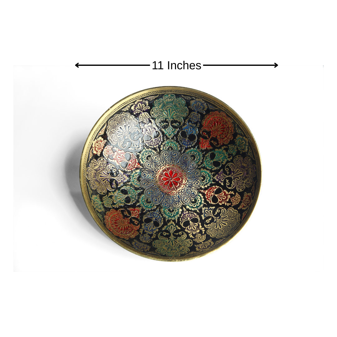 Aurum Hand-Painted Brass Bowl