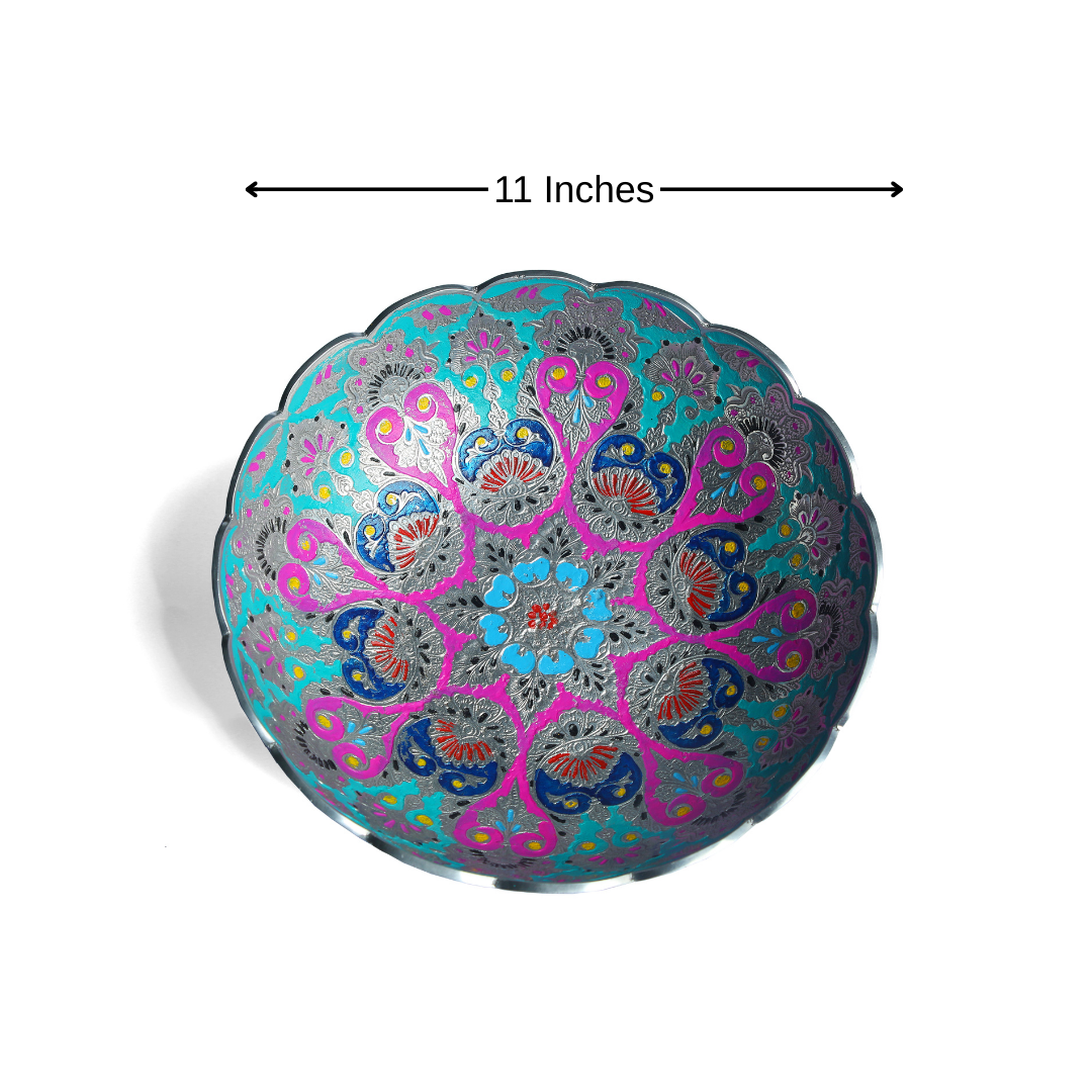 Sierra Hand-Painted Silver Bowl