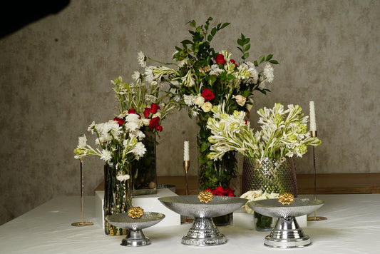 Silver Pedestal Bowl Set - Rental