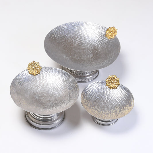 Silver Pedestal Bowl Set