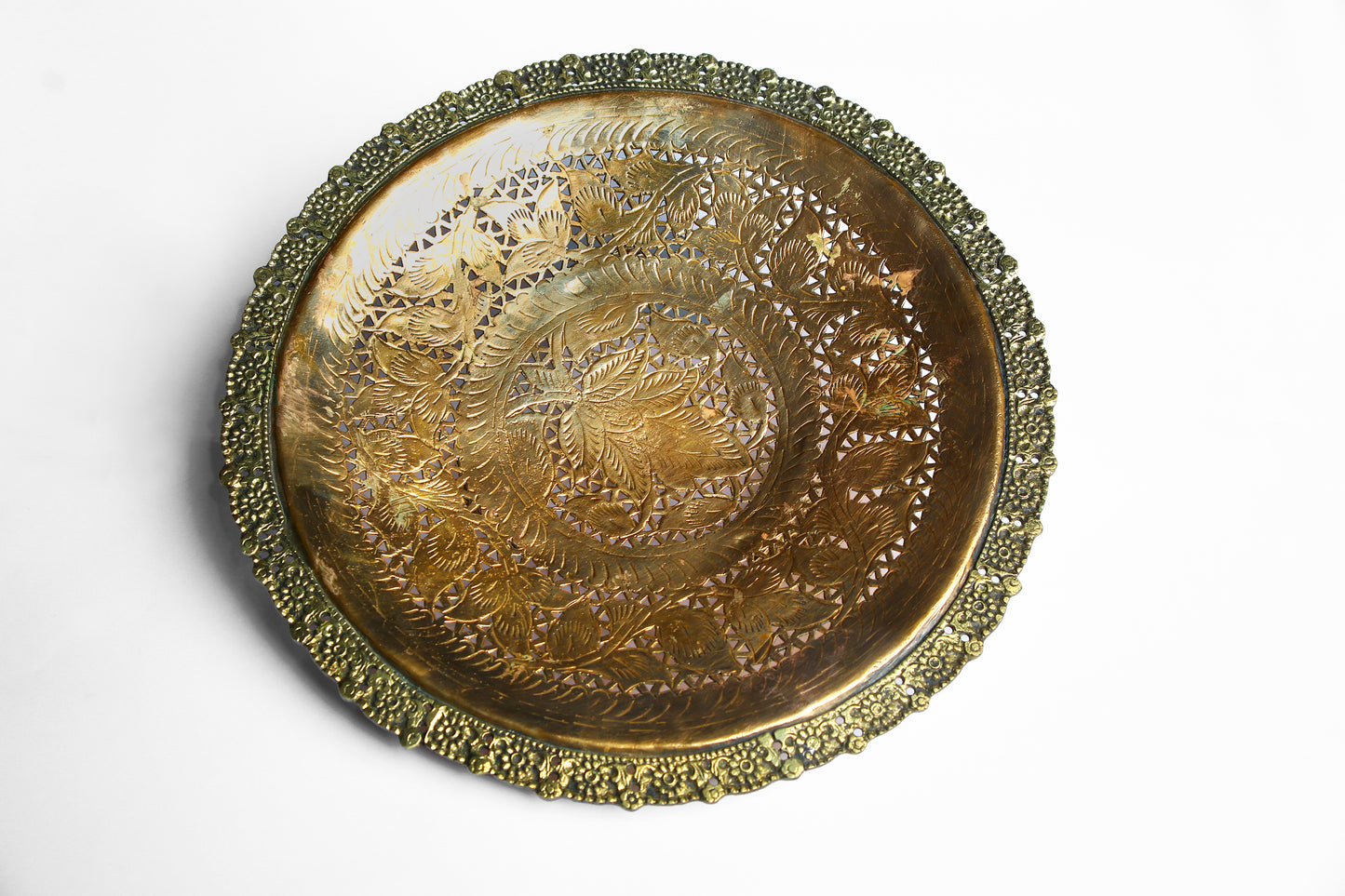 Nova Brass Cutwork Platter