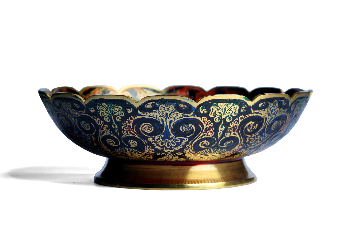 Bloom Hand-Painted Brass Bowl