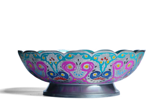 Sierra Hand-Painted Silver Bowl