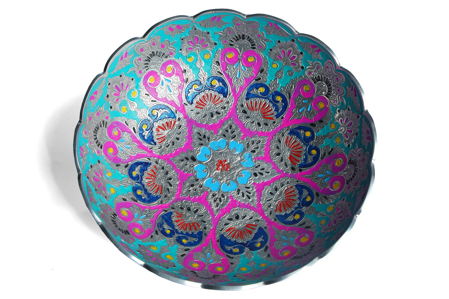 Sierra Hand-Painted Silver Bowl