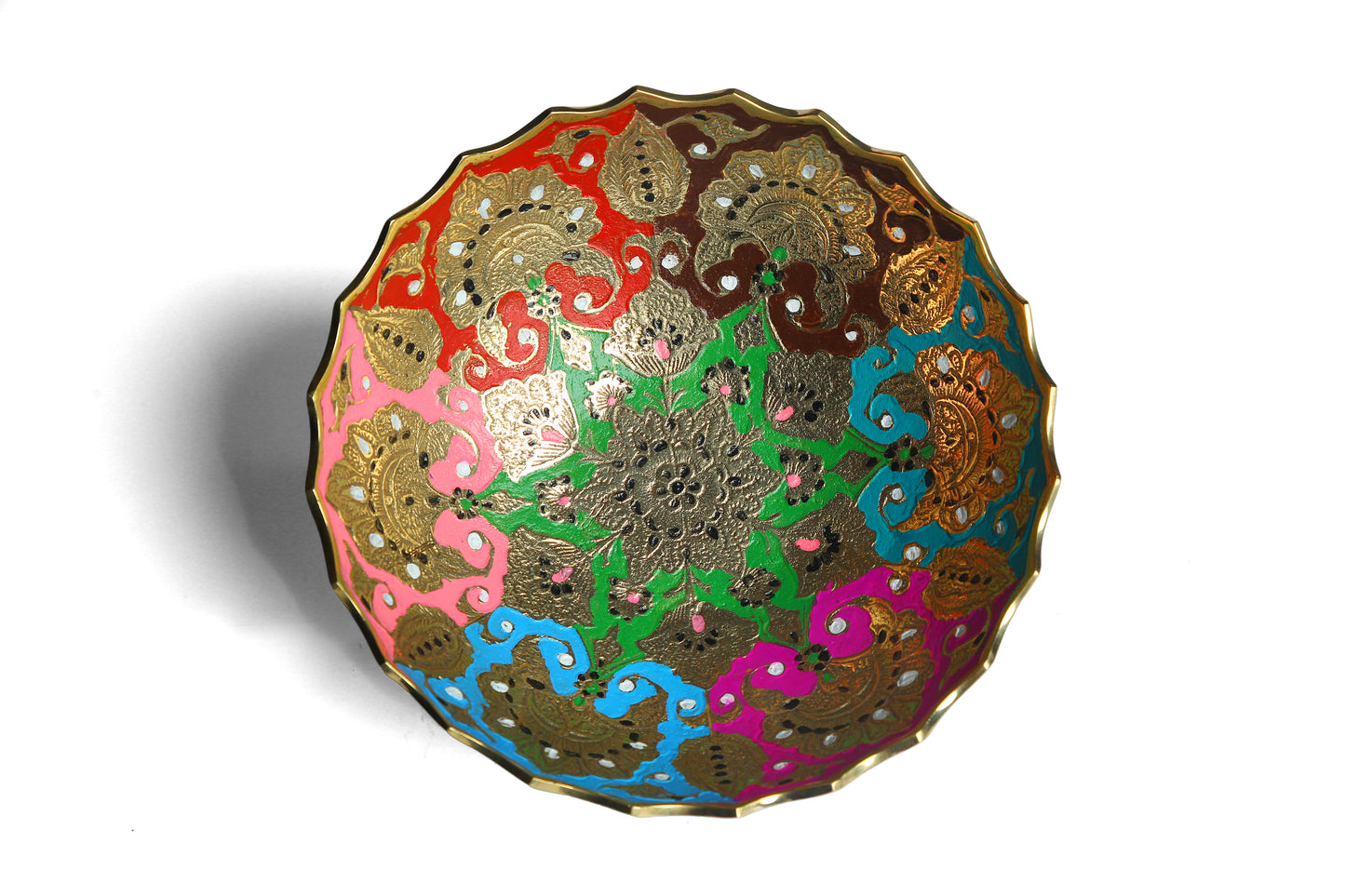 Iris Hand-Painted Brass Bowl