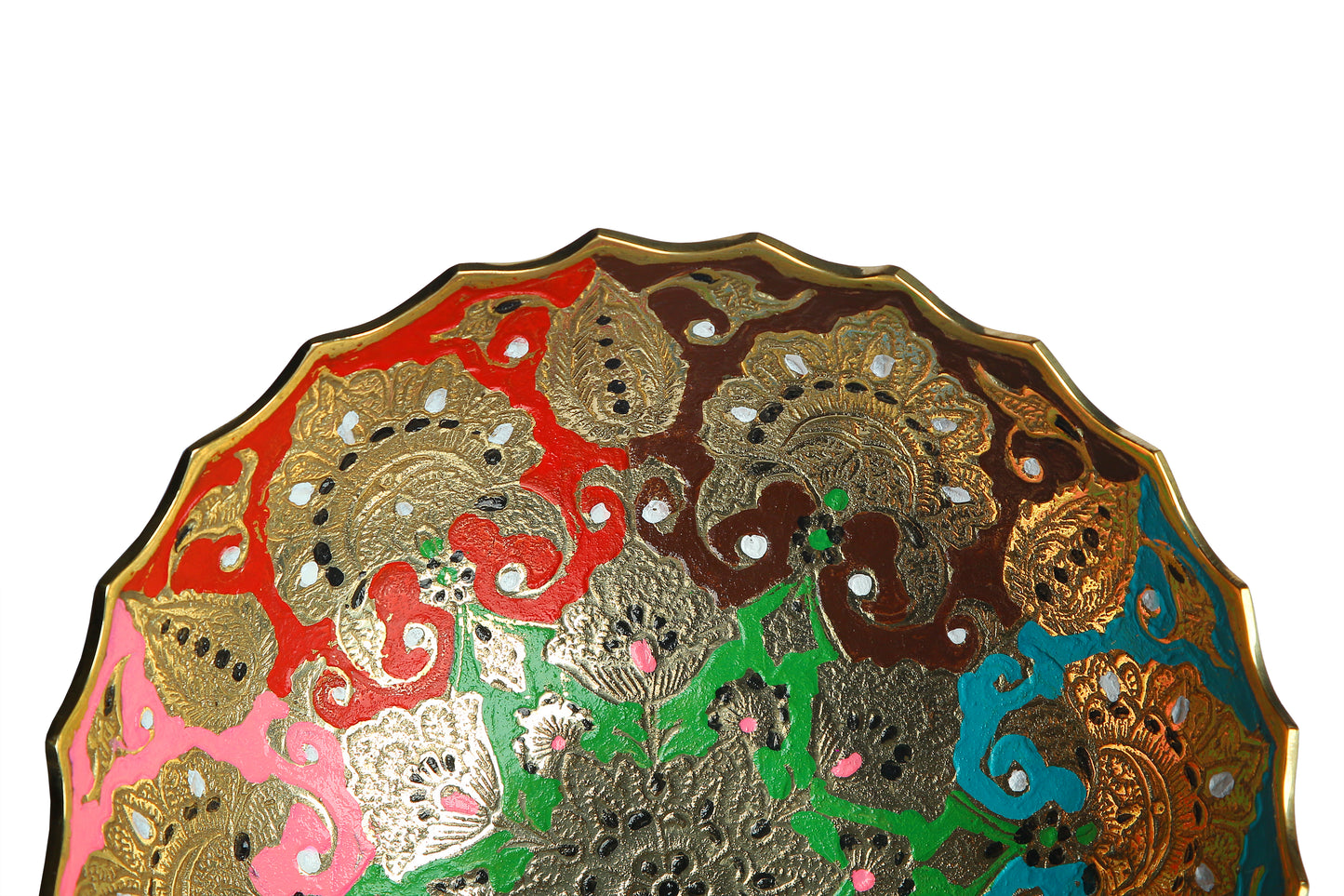 Iris Hand-Painted Brass Bowl