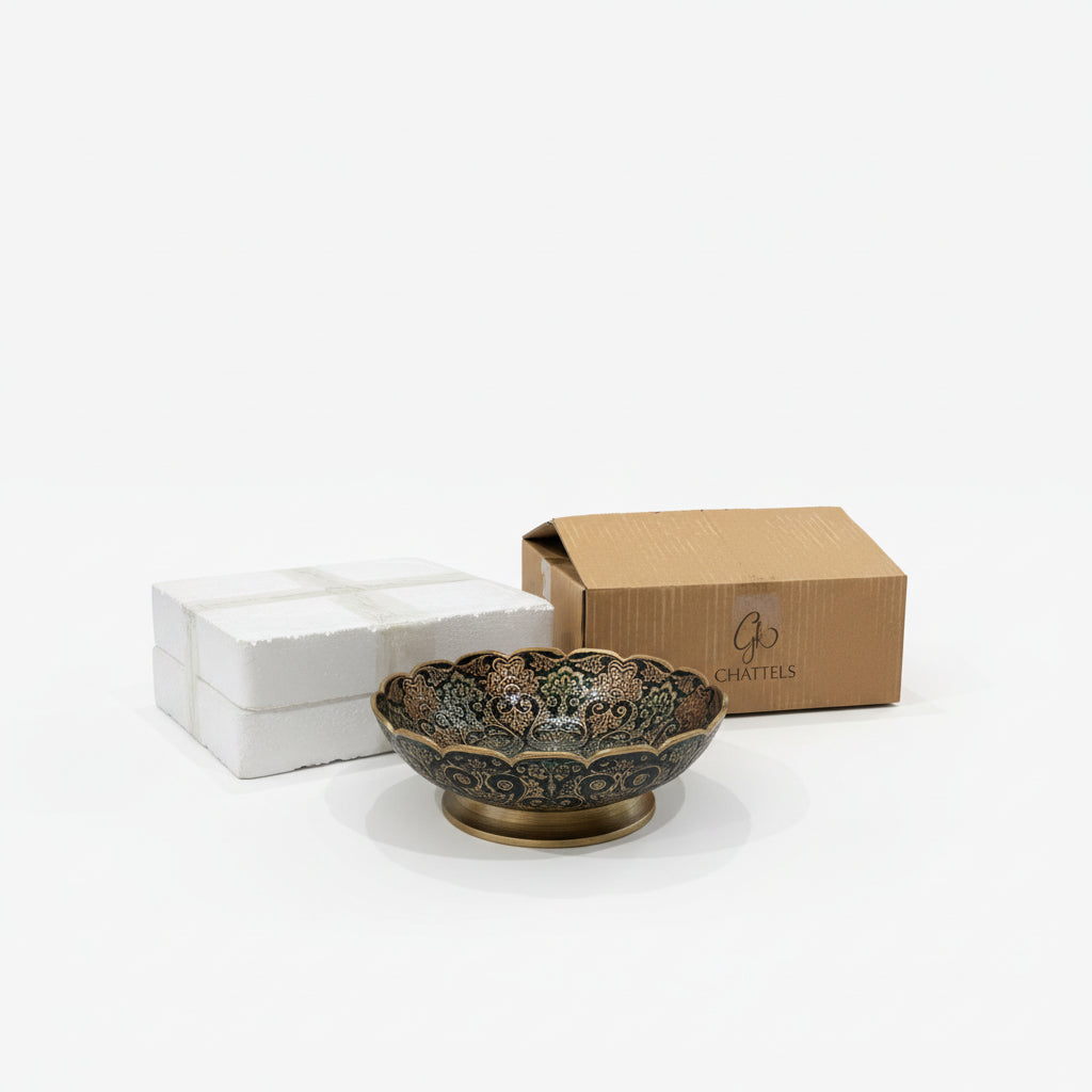 Bloom Hand-Painted Brass Bowl